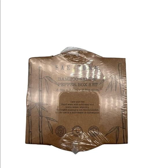 Rae Dunn Bamboo Salt & Pepper Box Set - Picture 3 of 3